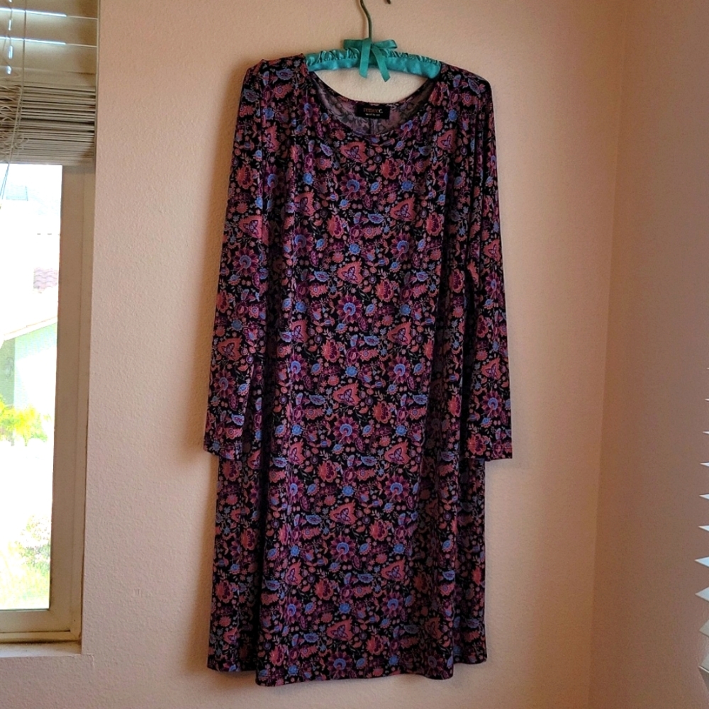 Long Sleeve Floral Comfortable Midi Dress 👗